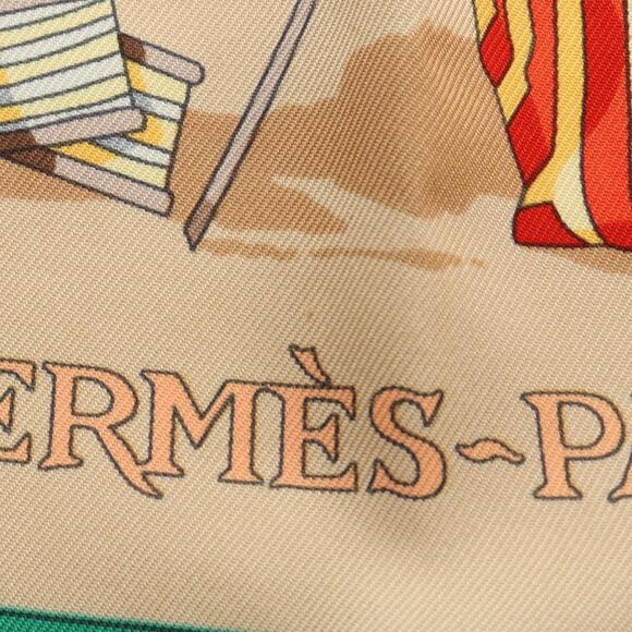 HERMES Cream Silk Scarf - Picture 4 of 5